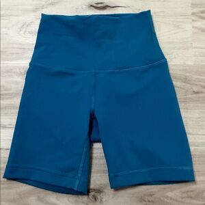 LULULEMON Women's Teal High-Waisted Biker Shorts size 0 NWOT
